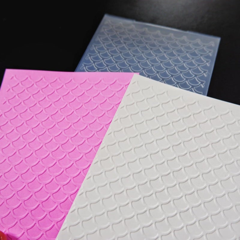 Arbuya Mermaid Scale Plastic Embossing Folders for Card Making Fish Dragon Scales Textured Embossing Folder for Scrapbooking Pages Paper Crafting Clay Decoration - Image 5
